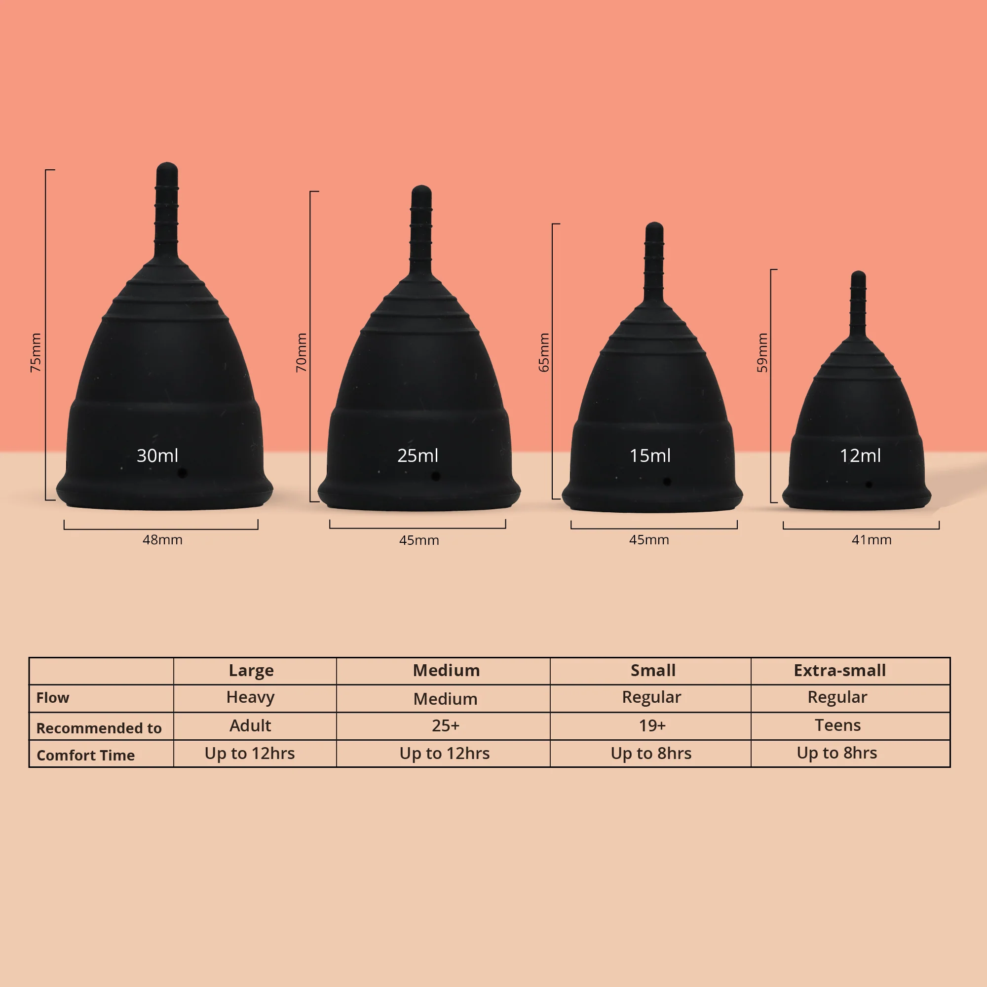 bbold Menstrual Cup | Embrace Comfort Choose Eco-Friendly | pack of 1 - Black - Extra small