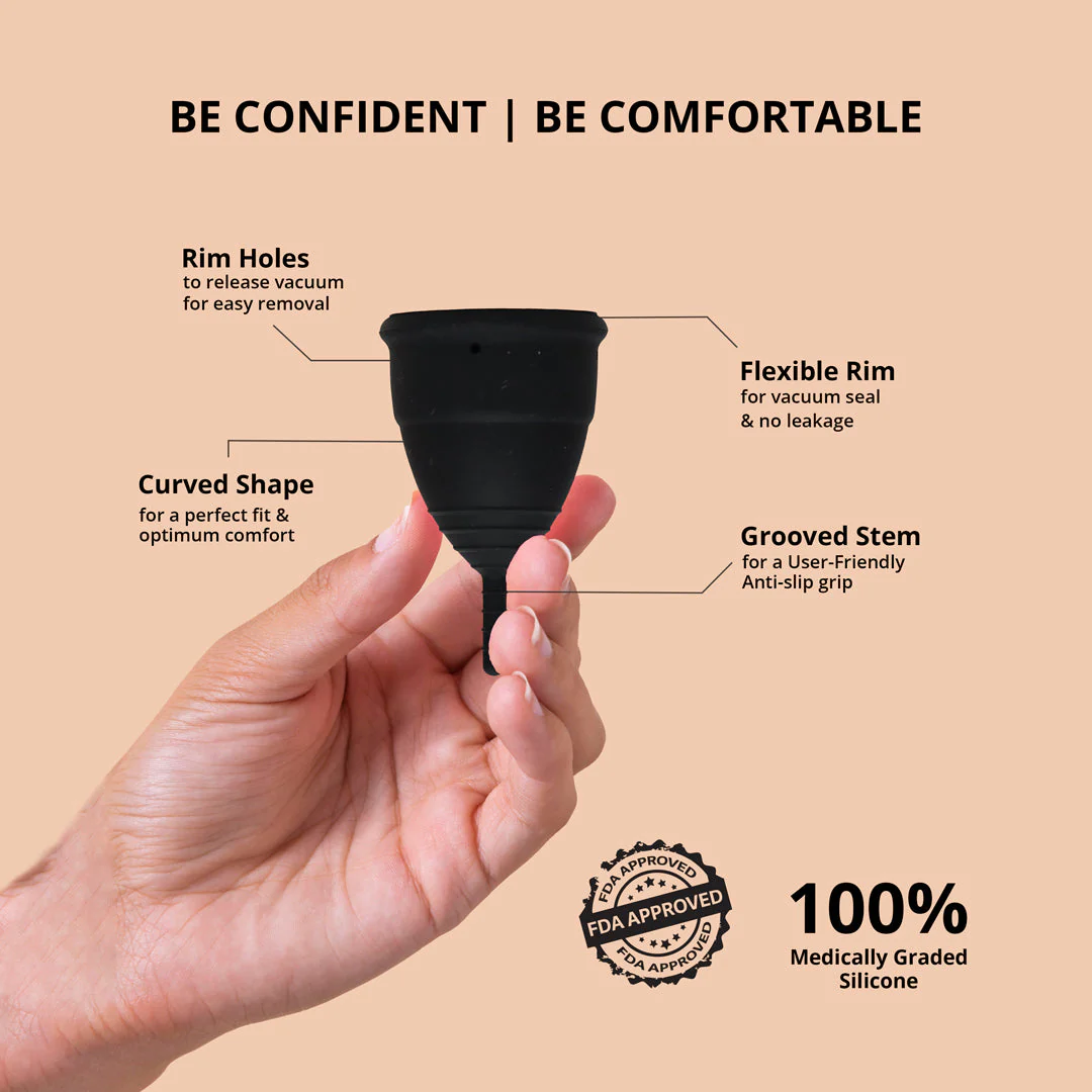 bbold Menstrual Cups For Womens - Black - Extra small